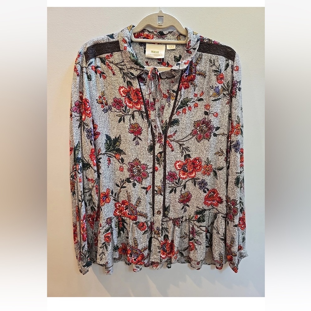Anthropology Floral Blouse Top Size 14 Women’s New Condition Beautiful - Picture 15 of 15
